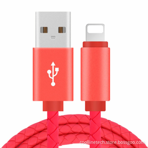Leather Braided USB Cable, USB A to Lightning Cable / Type C Cable / Micro USB Cable, Fast Charging and Data Sync Type C Cable